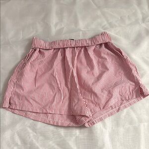 SHEIN Pink and White High Waist Shorts